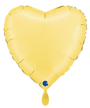 Folienballon - Herz, Satin gelb - ø 45cm